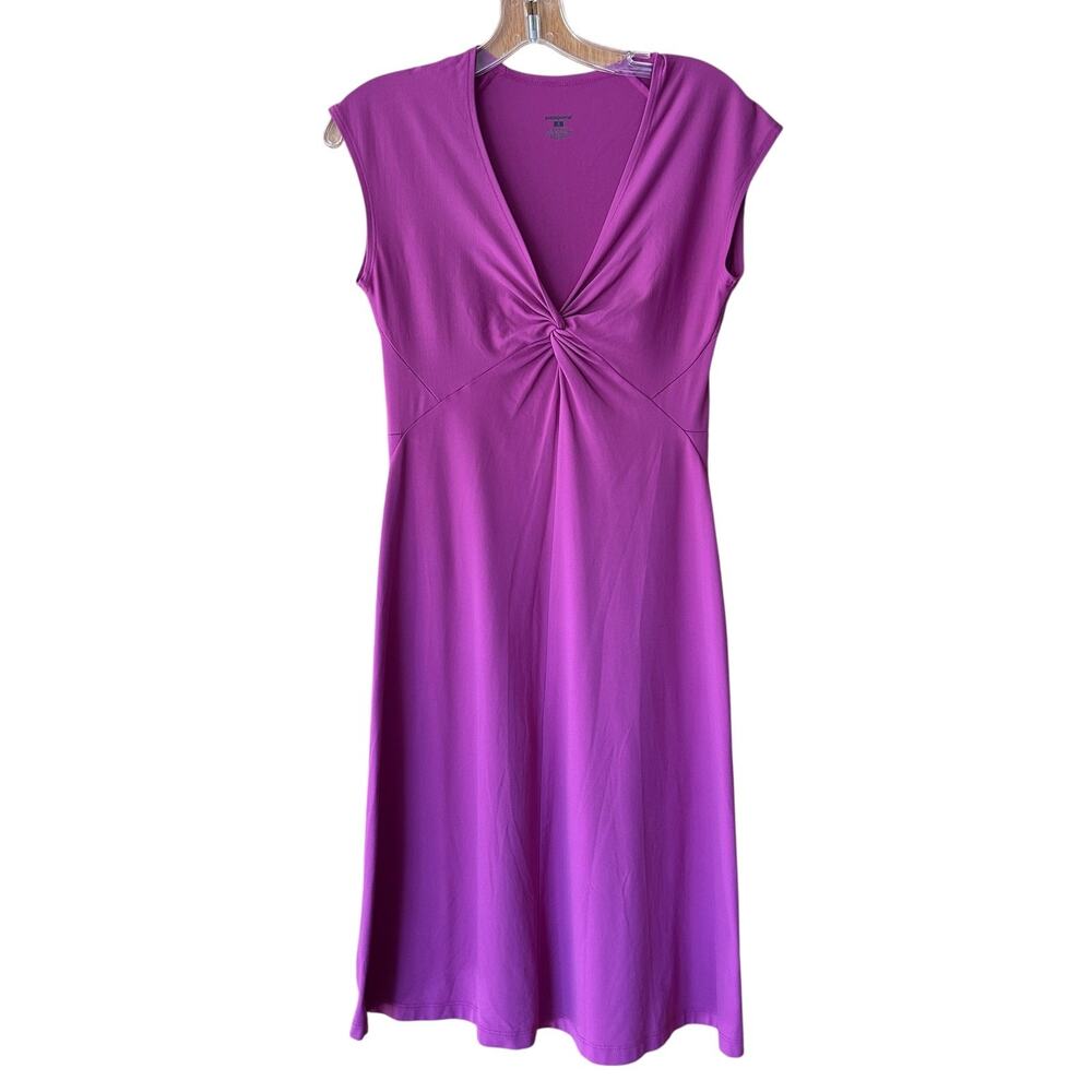 Patagonia Bandha Twist Front Dress Women's Size S Knit A-Line Fuchsia Pink